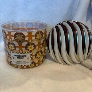 Bath & Body Works Gingerbread Bakery Candle - Brown and White